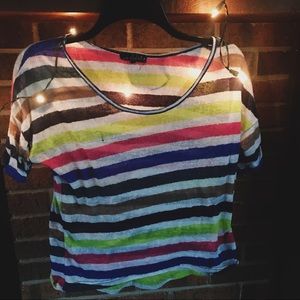 *SALE* cute striped sheer crop top